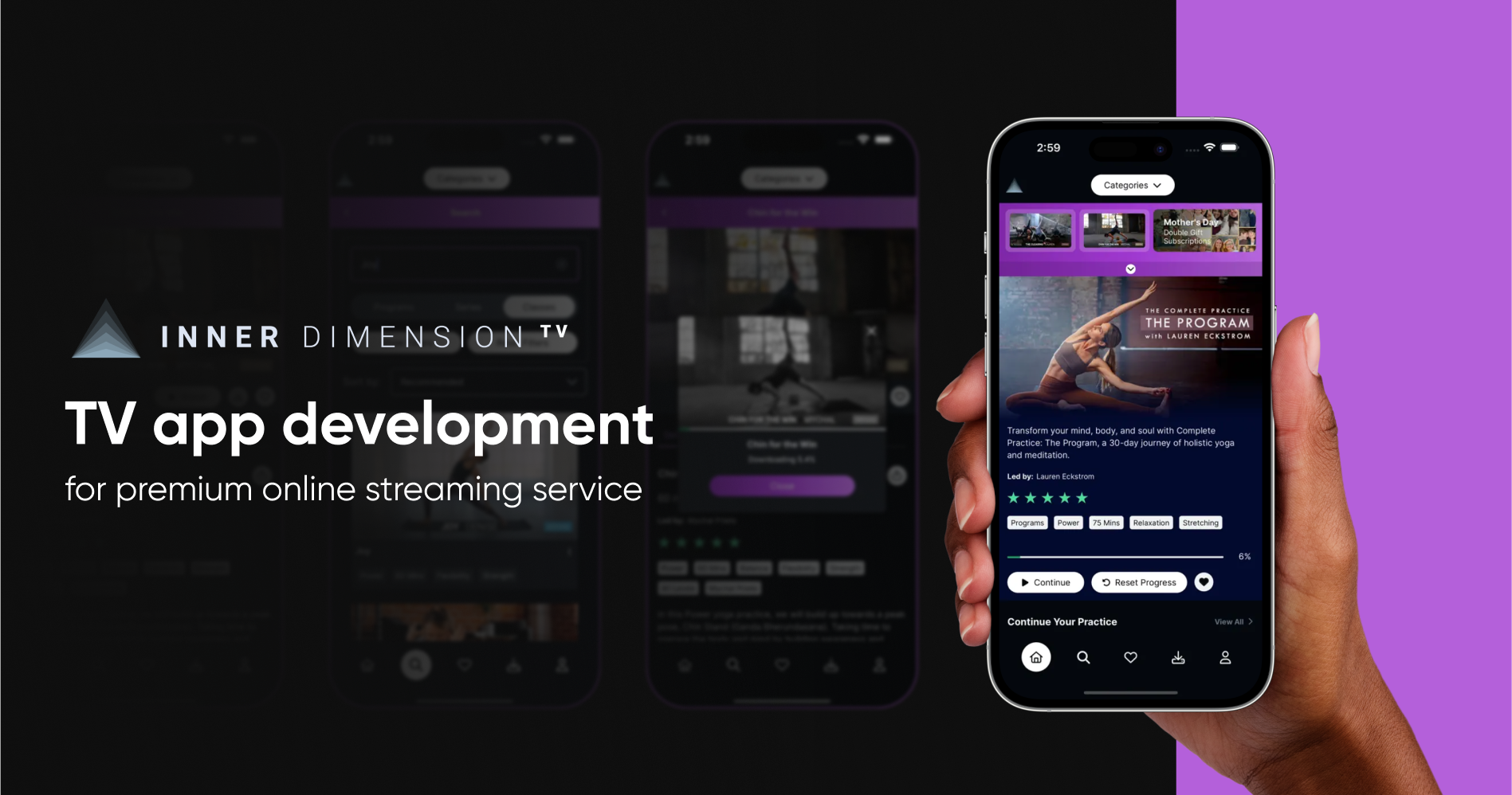 Case Study: Inner Dimension TV app. Online streaming development service