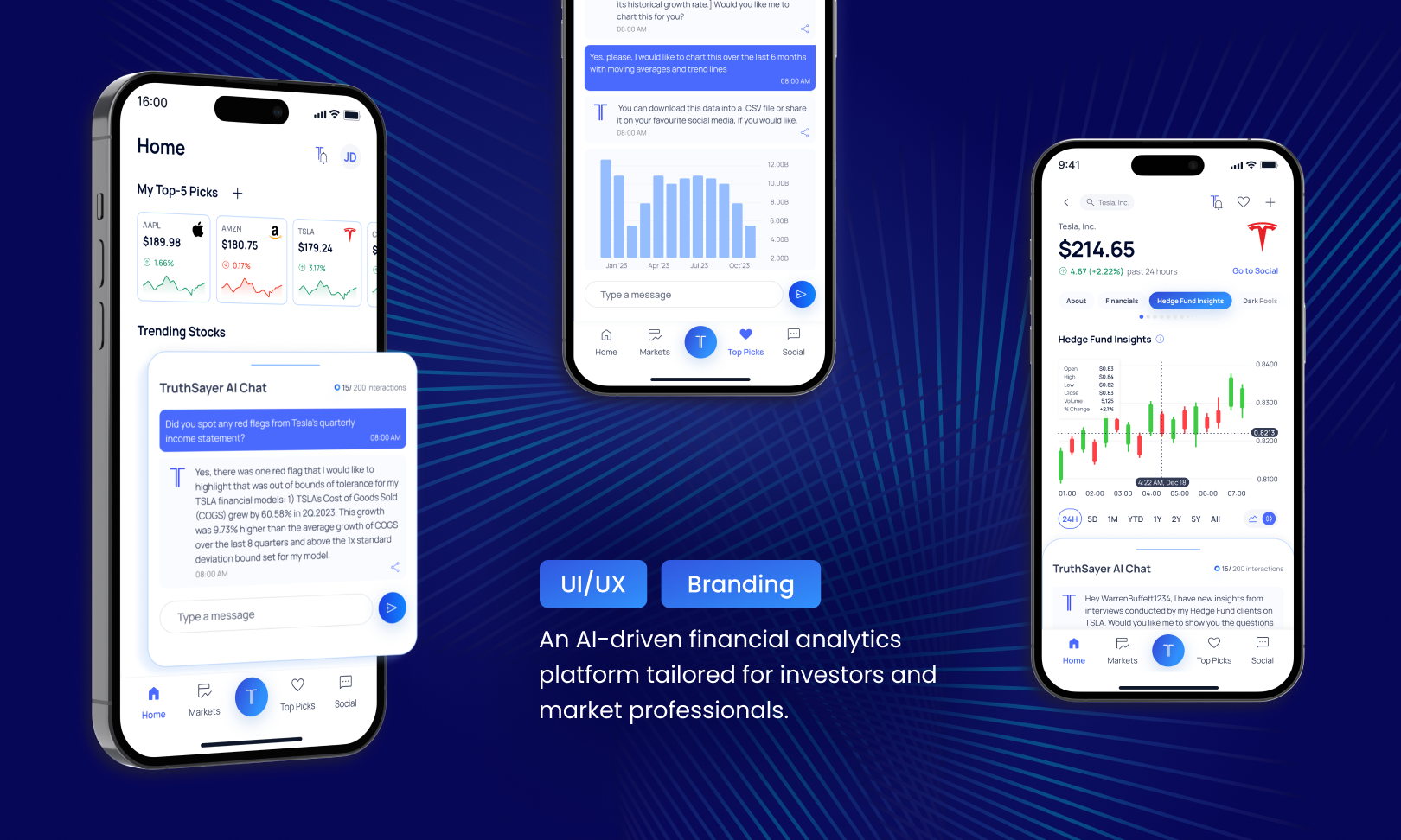 Case study: UI/UX and Branding for TruthSayer – AI-driven financial analytics platform